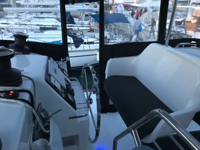 Cockpit of OASIS, a Lagoon 450 catamaran at Općina Sukošan, Croatia