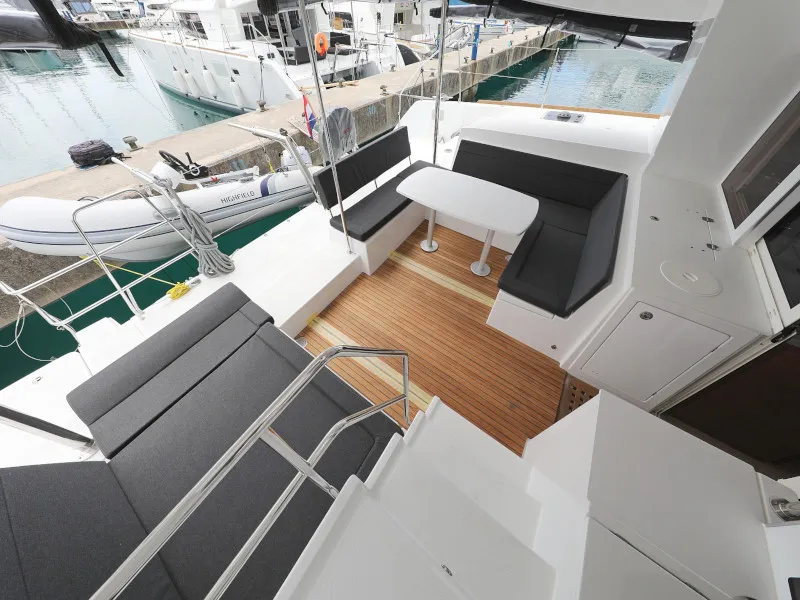 Deck of OASIS, a Lagoon 450 catamaran at Općina Sukošan, Croatia