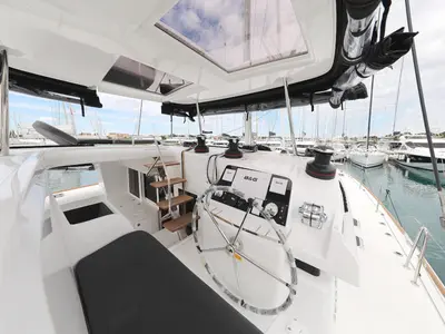 Cockpit of OASIS, a Lagoon 450 catamaran at Općina Sukošan, Croatia