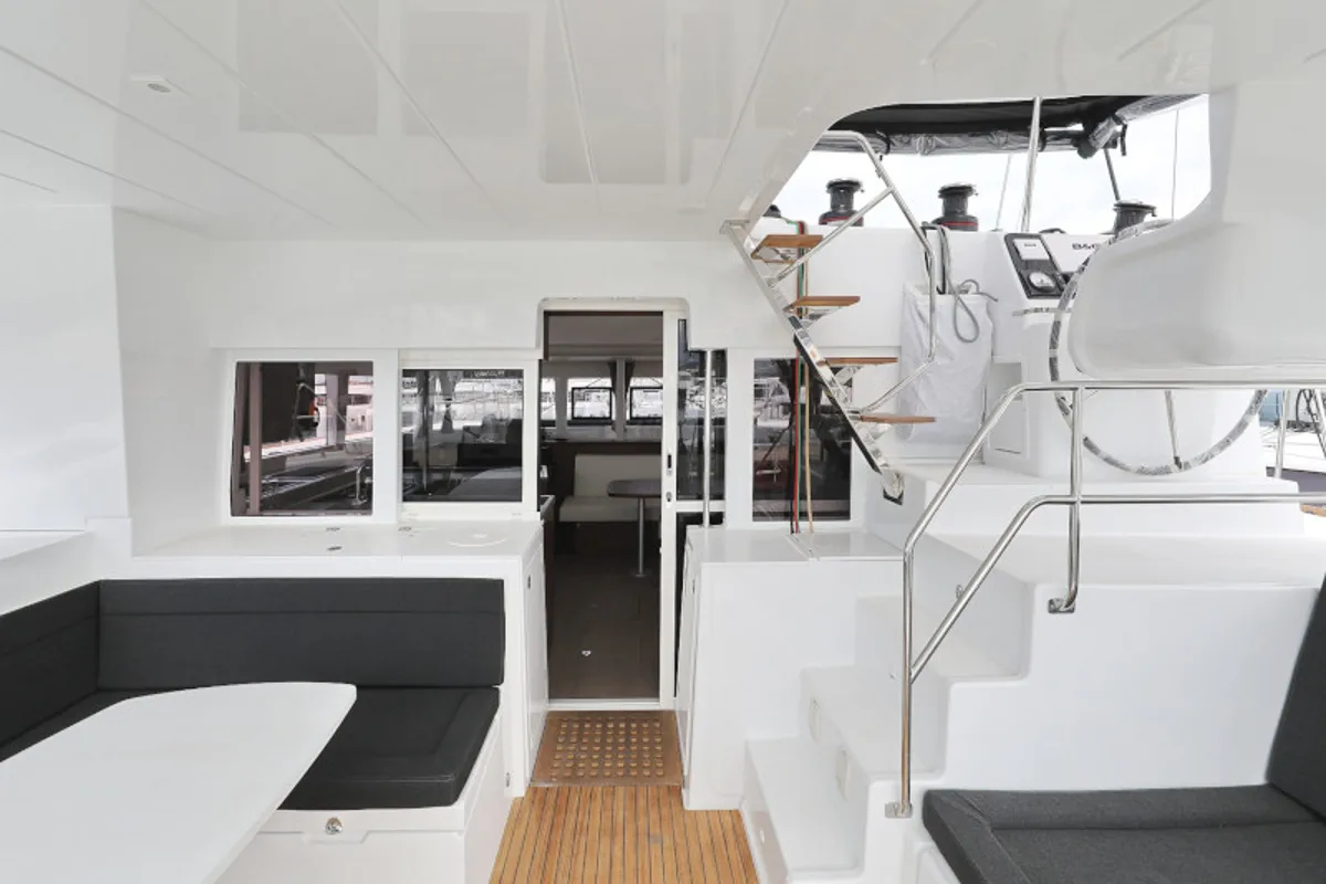 Deck of OASIS, a Lagoon 450 catamaran at Općina Sukošan, Croatia