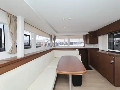 Salon of OASIS, a Lagoon 450 catamaran at Općina Sukošan, Croatia