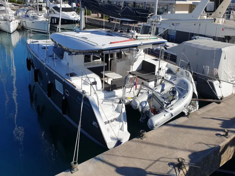 Exterior view of OASIS, a Lagoon 450 catamaran at Općina Sukošan, Croatia