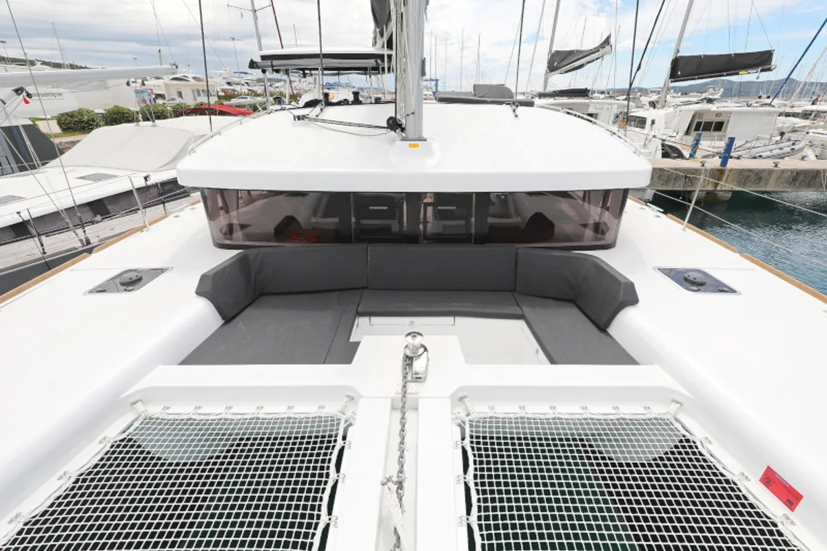 Deck of OASIS, a Lagoon 450 catamaran at Općina Sukošan, Croatia