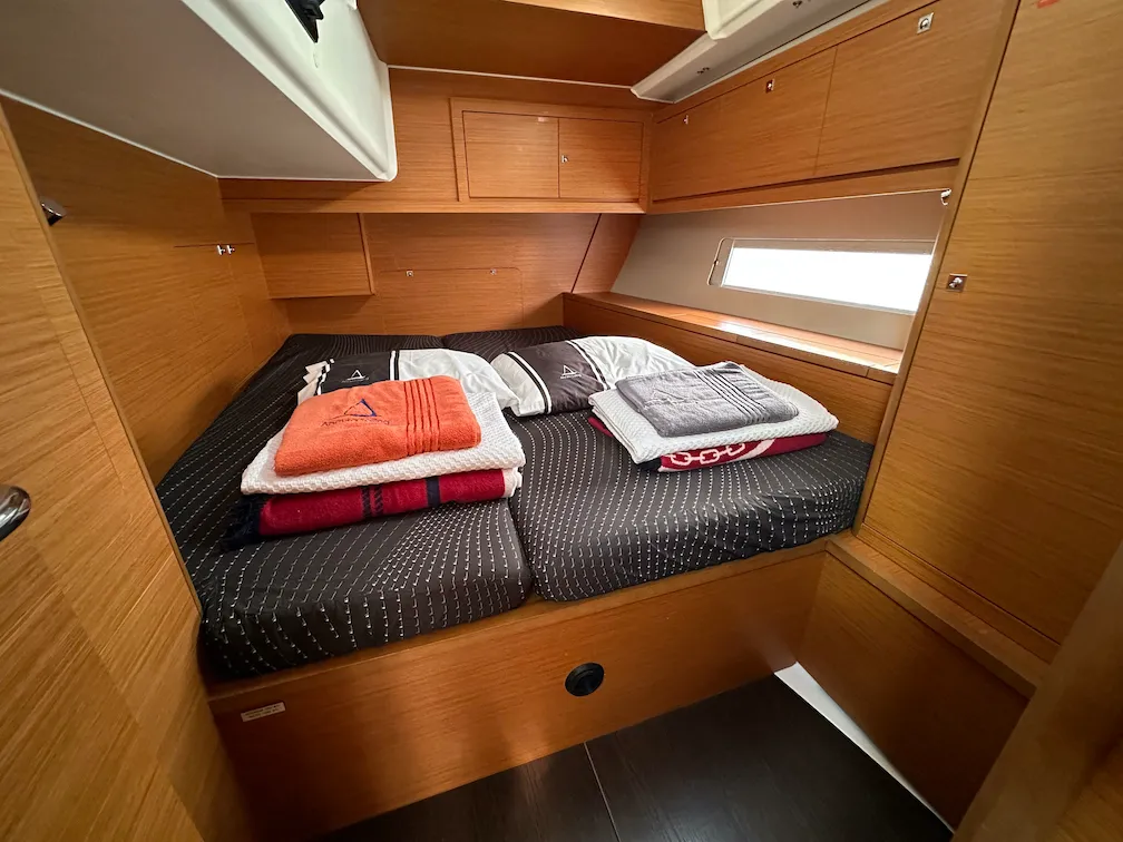 Cabin on Suha Bey, a Dufour 470 sailboat at Fethiye, Turkey