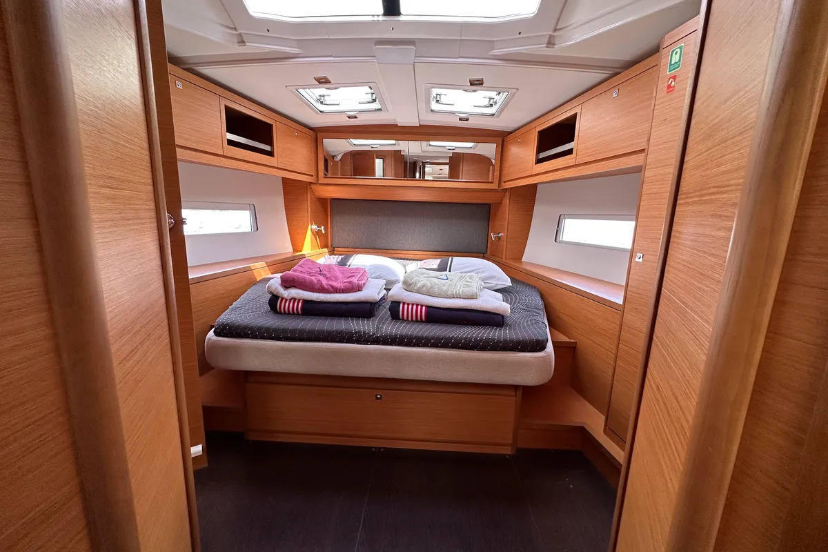 Cabin on Suha Bey, a Dufour 470 sailboat at Fethiye, Turkey