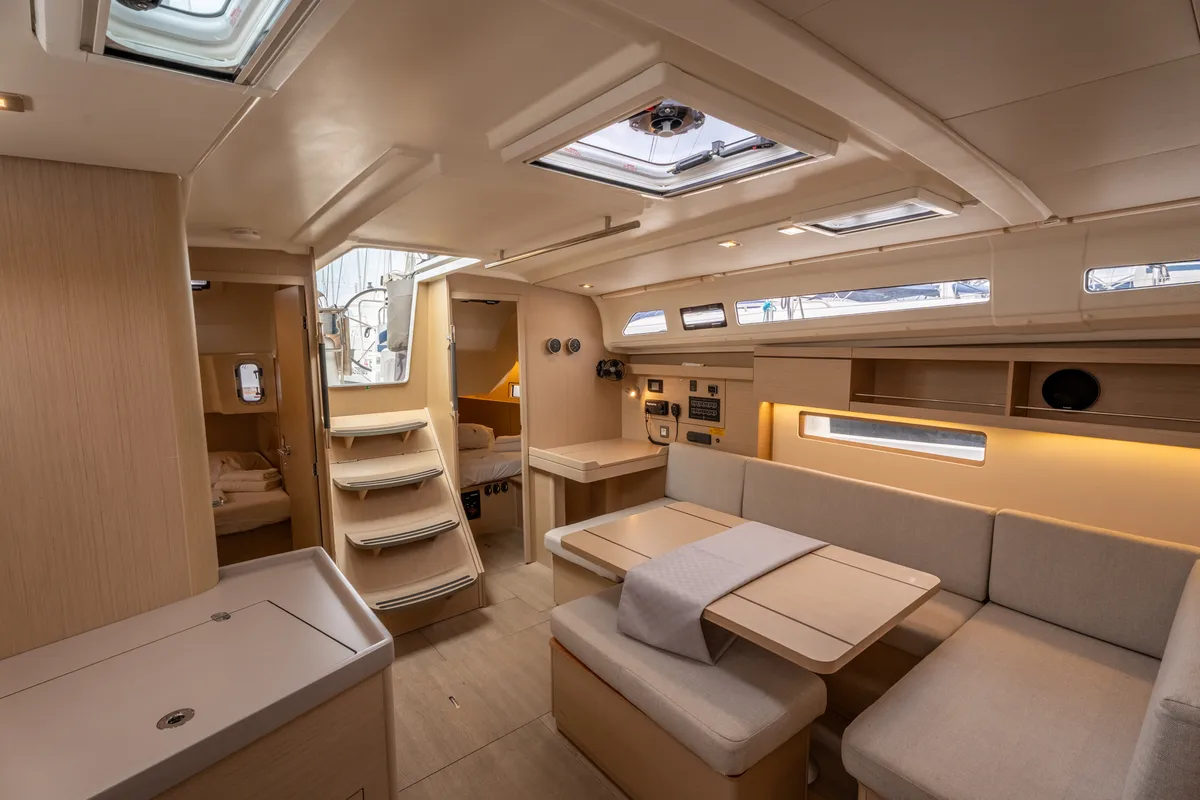 Salon of Lyra, a Beneteau Oceanis 40.1 sailboat at Salerno, Italy