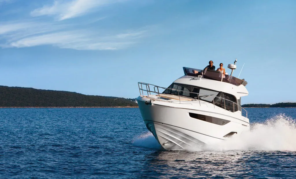 Neptun, a Bavaria R40 Fly motor yacht at Punat, Croatia