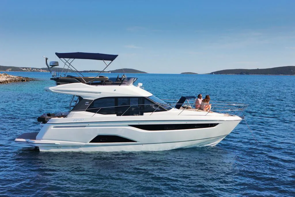 Neptun, a Bavaria R40 Fly motor yacht at Punat, Croatia
