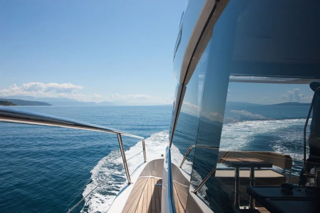 Neptun, a Bavaria R40 Fly motor yacht at Punat, Croatia