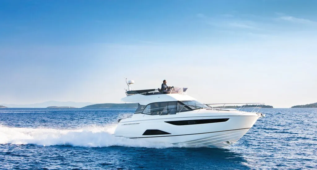 Neptun, a Bavaria R40 Fly motor yacht at Punat, Croatia