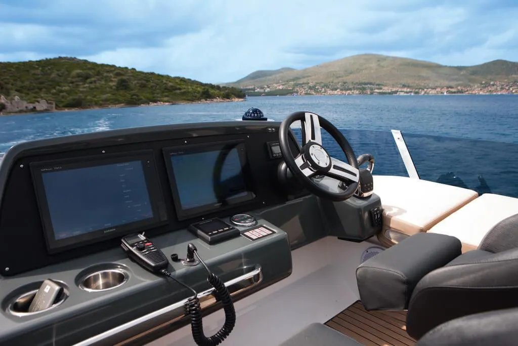 Neptun, a Bavaria R40 Fly motor yacht at Punat, Croatia