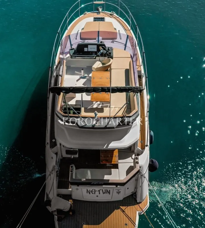Neptun, a Bavaria R40 Fly motor yacht at Punat, Croatia