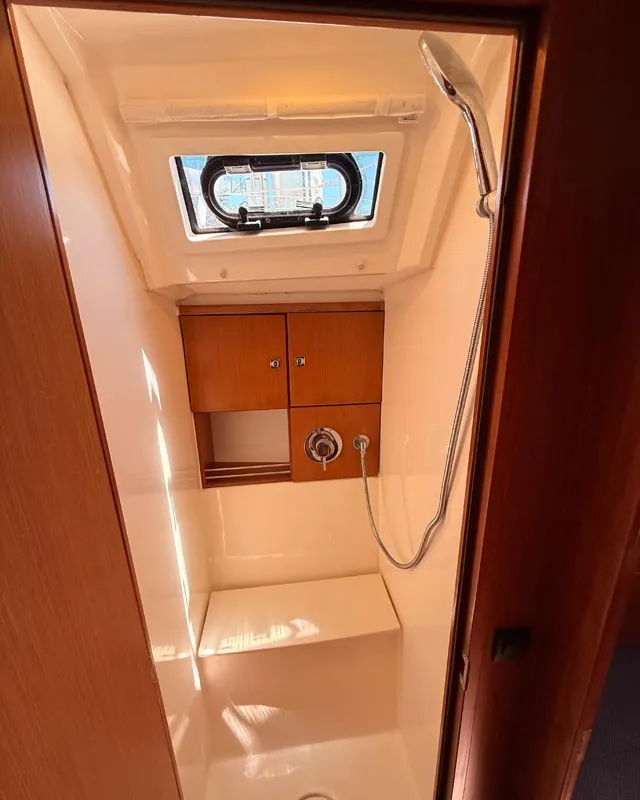 Head on Felicitas, a Bavaria Cruiser 46 sailboat at Fethiye, Turkey