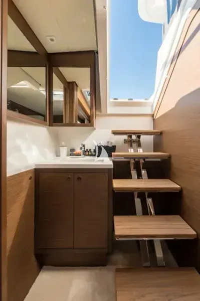 Head on Nomad, a Lagoon 52 catamaran at Lavrion, Greece