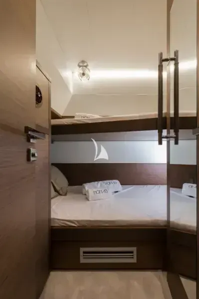 Cabin on Nomad, a Lagoon 52 catamaran at Lavrion, Greece