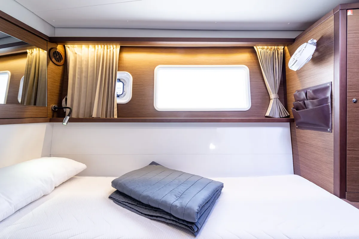 Cabin on Wander, a Lagoon 450 Fly catamaran at Municipal Unit of Lefkada, Greece