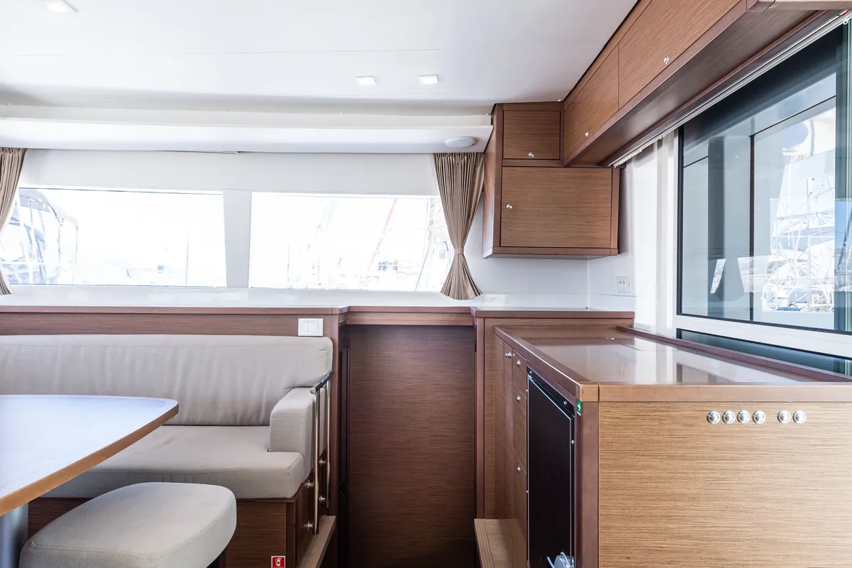 Salon of Wander, a Lagoon 450 Fly catamaran at Municipal Unit of Lefkada, Greece
