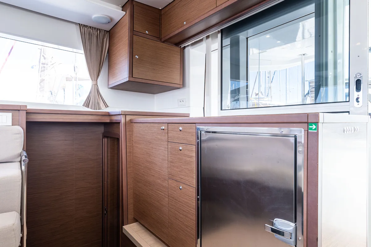 Galley of Wander, a Lagoon 450 Fly catamaran at Municipal Unit of Lefkada, Greece