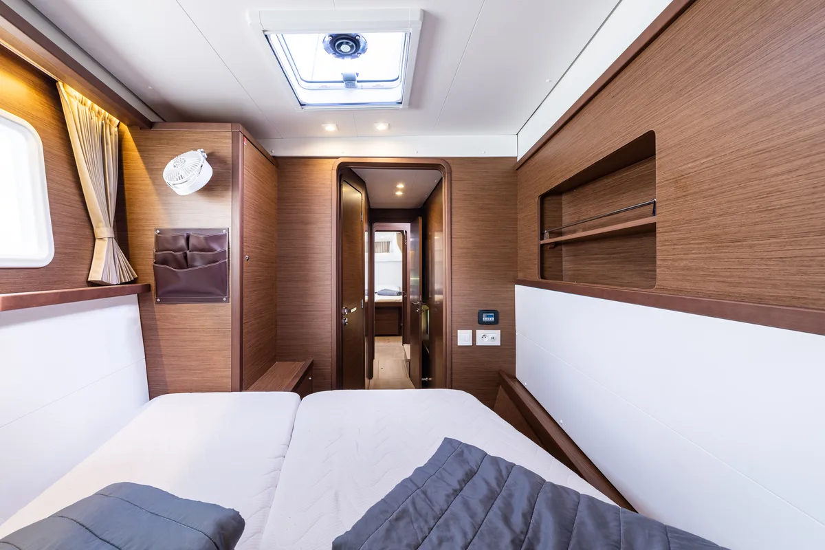 Cabin on Wander, a Lagoon 450 Fly catamaran at Municipal Unit of Lefkada, Greece
