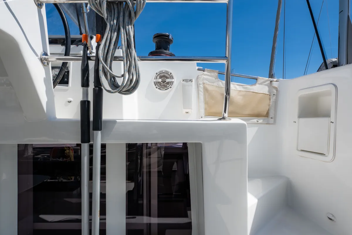 Wander, a Lagoon 450 Fly catamaran at Municipal Unit of Lefkada, Greece