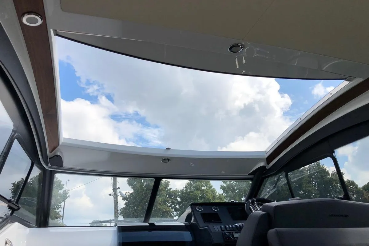 Cockpit of Very Fun, a Grandezza 280C motorboat at Općina Sukošan, Croatia