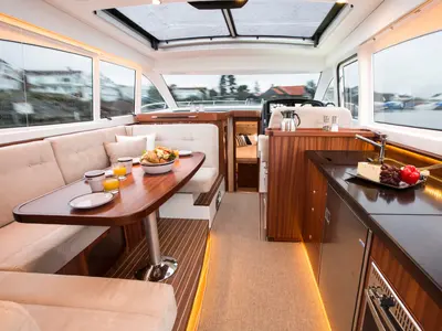 Galley of Greg, a Nimbus 405 Flybridge motor yacht at Pirovac, Croatia