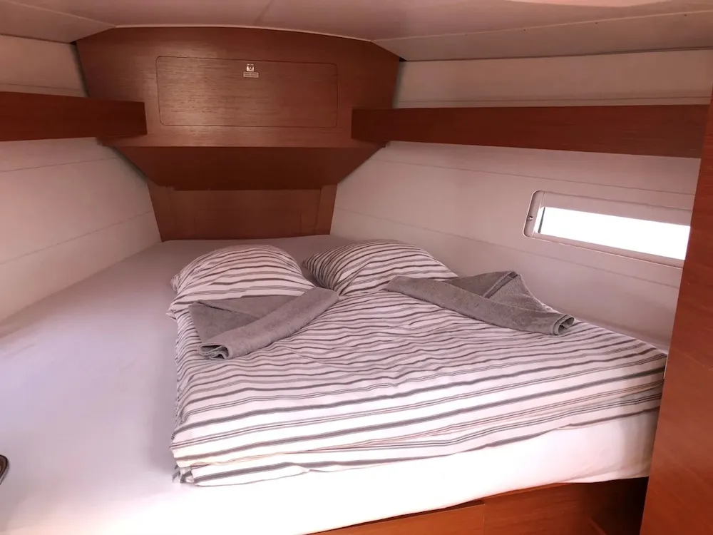 Cabin on Medoc, a Dufour 382 GL sailboat at Seget Donji, Croatia