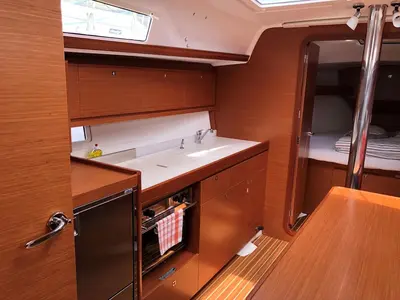 Galley of Medoc, a Dufour 382 GL sailboat at Seget Donji, Croatia