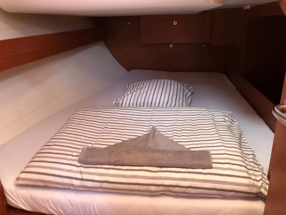 Cabin on Medoc, a Dufour 382 GL sailboat at Seget Donji, Croatia