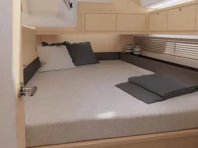 Cabin on AQUA AZZURRO, a Dufour 470 sailboat at Kos, Greece