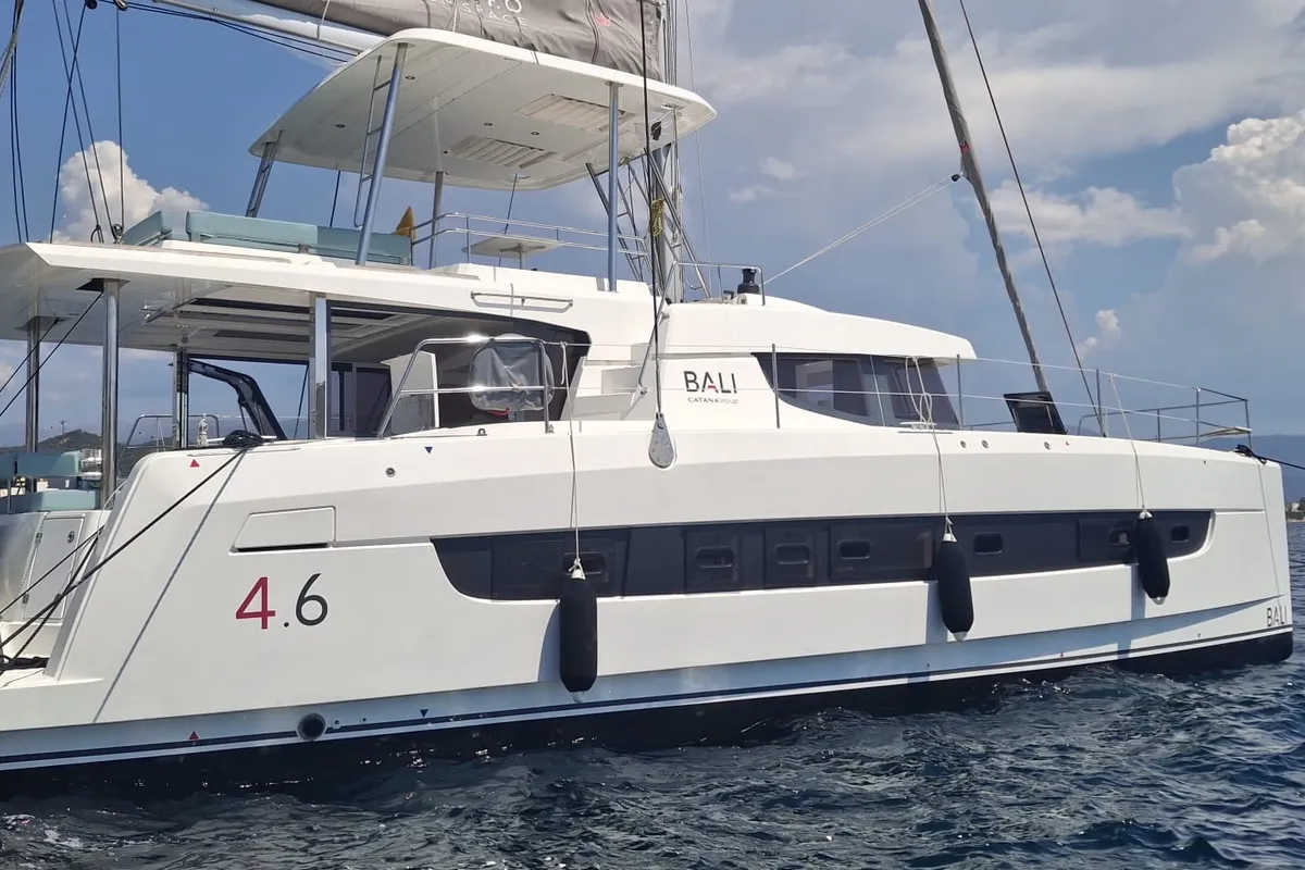 Exterior view of Oceanic 10, a Bali 4.6 - 4 cab. OW catamaran at Ajaccio, France