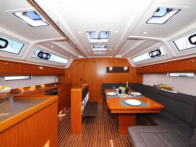 Salon of Viribus Unitis, a Bavaria Cruiser 46 sailboat at Grad Pula, Croatia