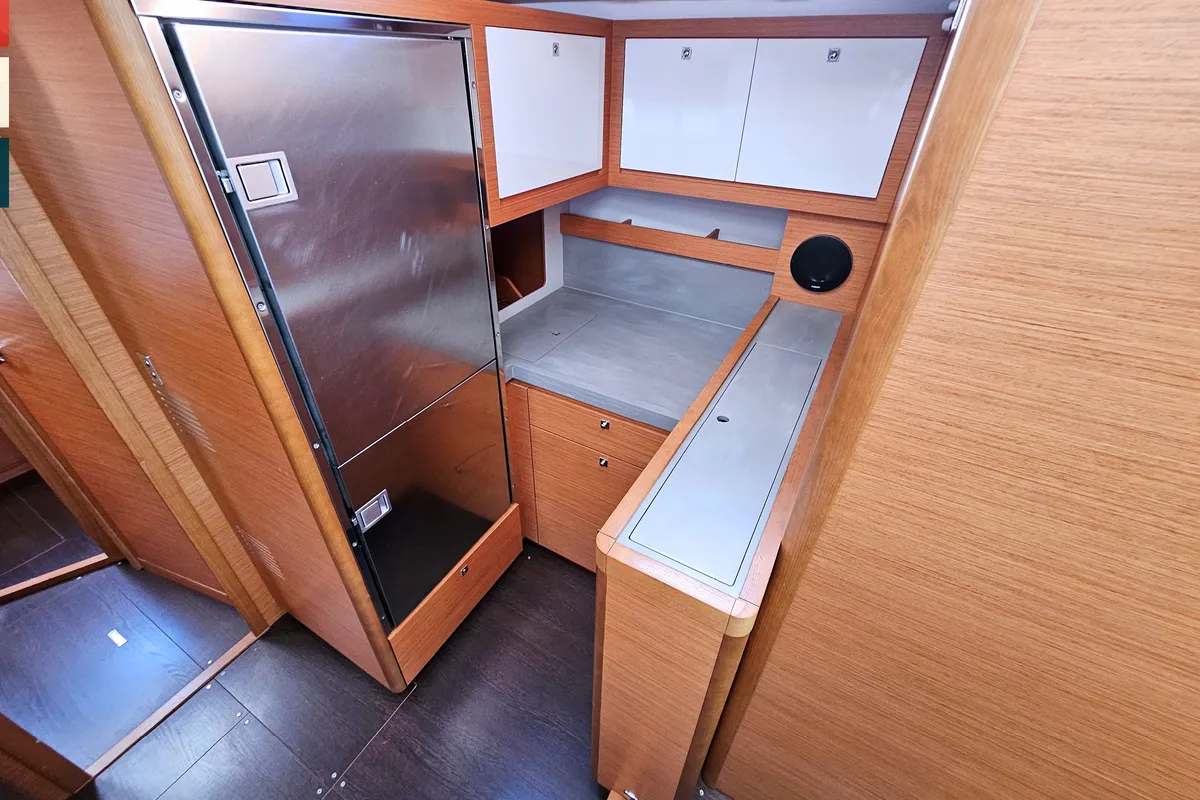 Galley of Rondo, a Dufour 530 sailboat at Kaštela, Croatia