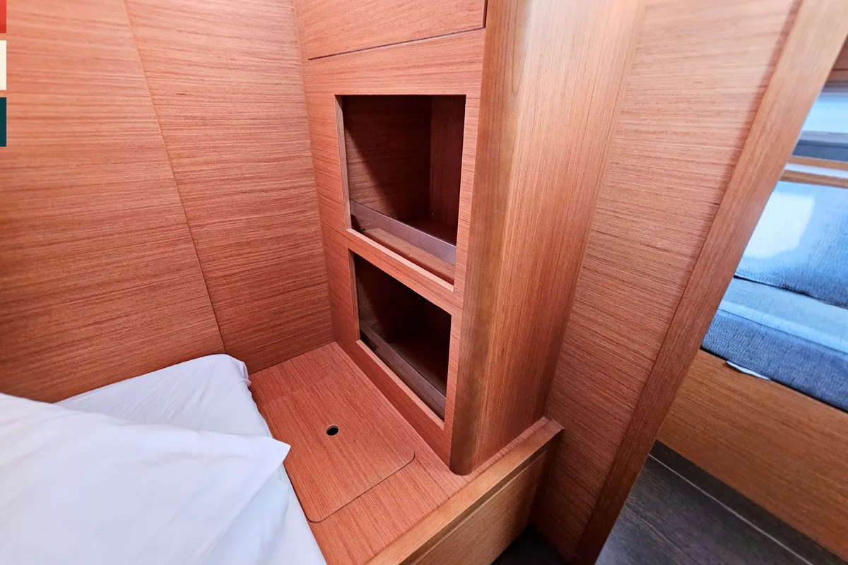 Cabin on Rondo, a Dufour 530 sailboat at Kaštela, Croatia