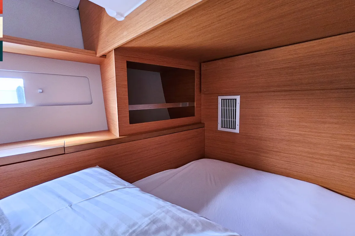 Cabin on Rondo, a Dufour 530 sailboat at Kaštela, Croatia