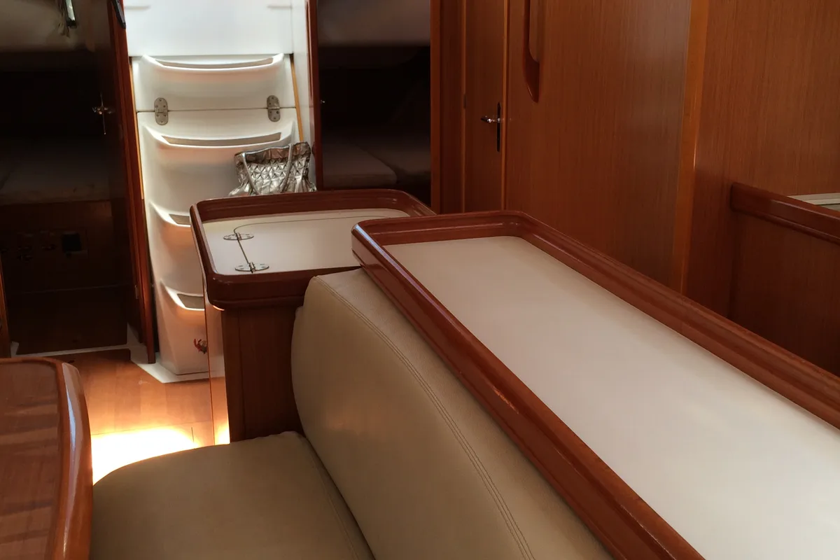 Galley of Elios, a Beneteau Cyclades 50.5 sailboat at Cagliari, Italy