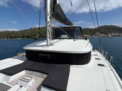 Deck of Pearl, a Lagoon 51 catamaran at Athens, Greece