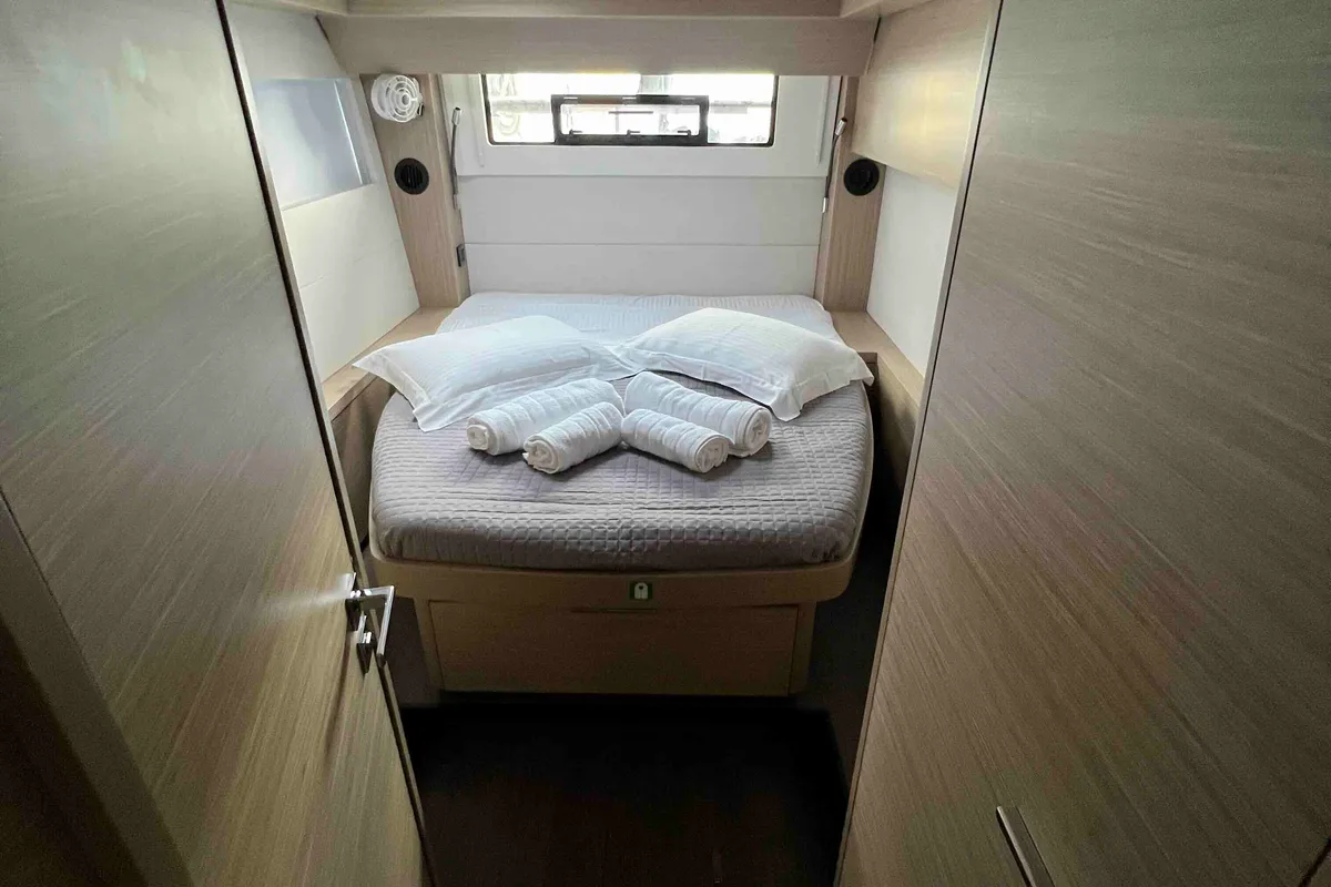 Cabin on Pearl, a Lagoon 51 catamaran at Athens, Greece