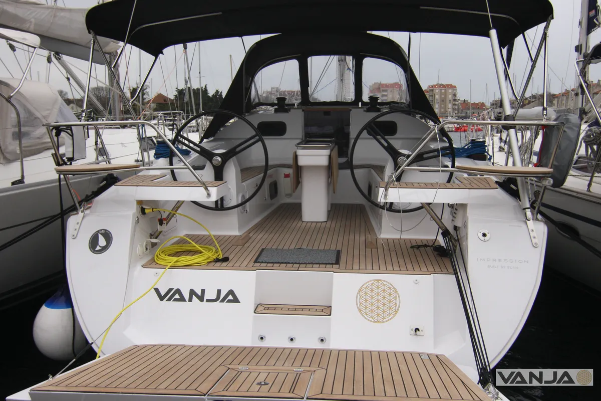 Vanja, a Elan Impression 45 sailboat at Grad Biograd na Moru, Croatia