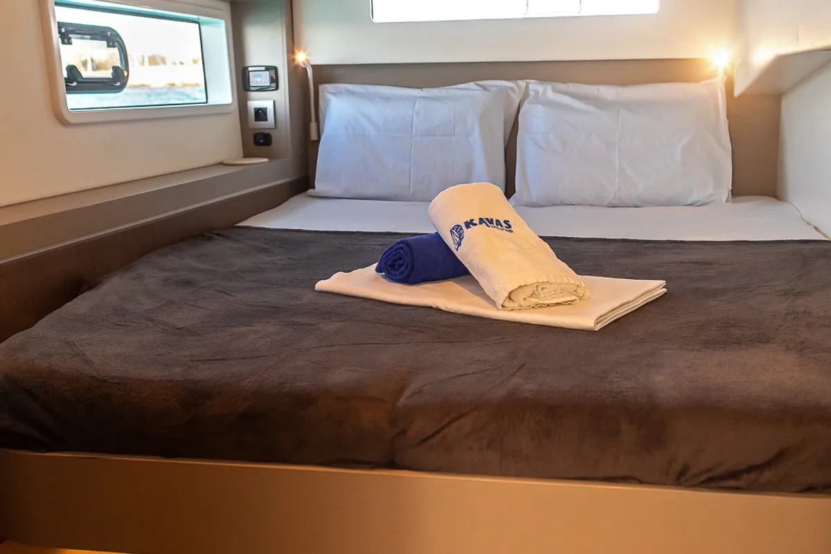 Cabin on Bali 4.2, a catamaran at Kos, Greece