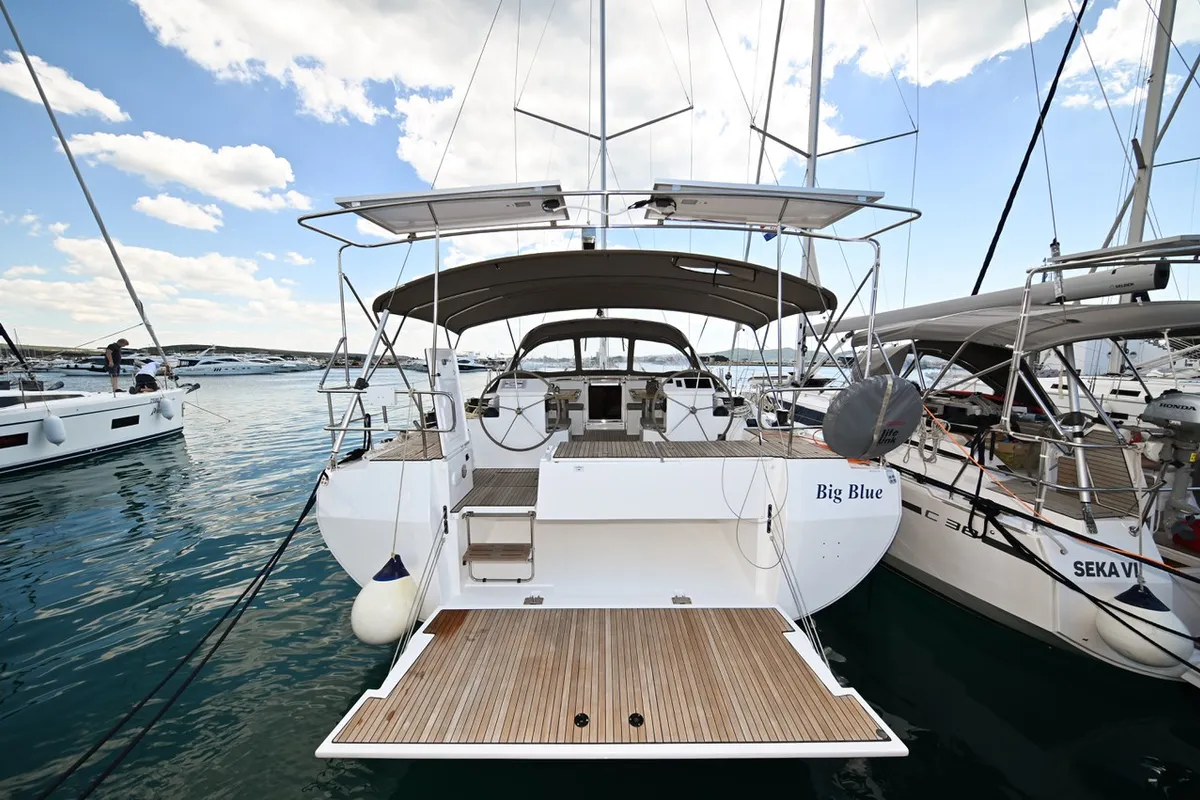 Exterior view of Big Blue, a Bavaria C50 sailboat at Općina Sukošan, Croatia