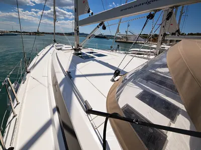 Deck of Big Blue, a Bavaria C50 sailboat at Općina Sukošan, Croatia