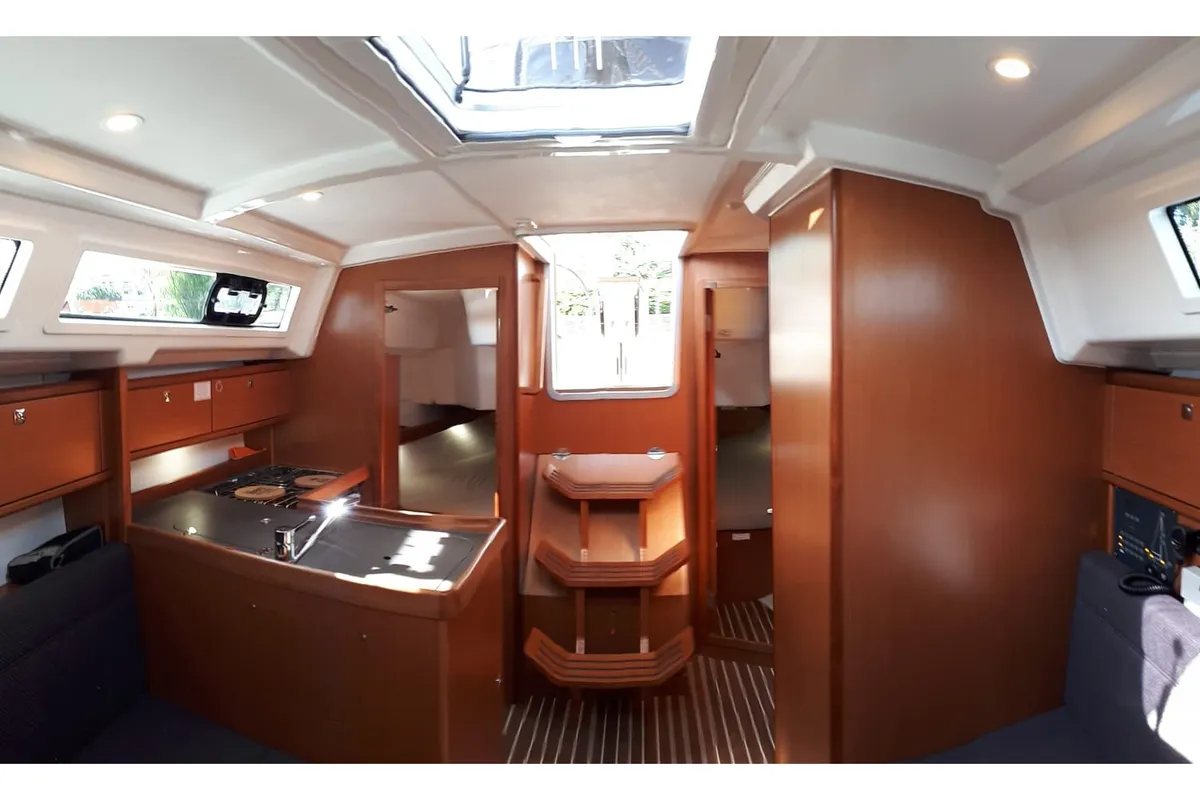 Salon of Joker, a Bavaria 34 Cruiser sailboat at Izola / Isola, Slovenia