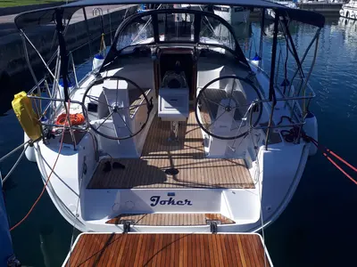 Cockpit of Joker, a Bavaria 34 Cruiser sailboat at Izola / Isola, Slovenia