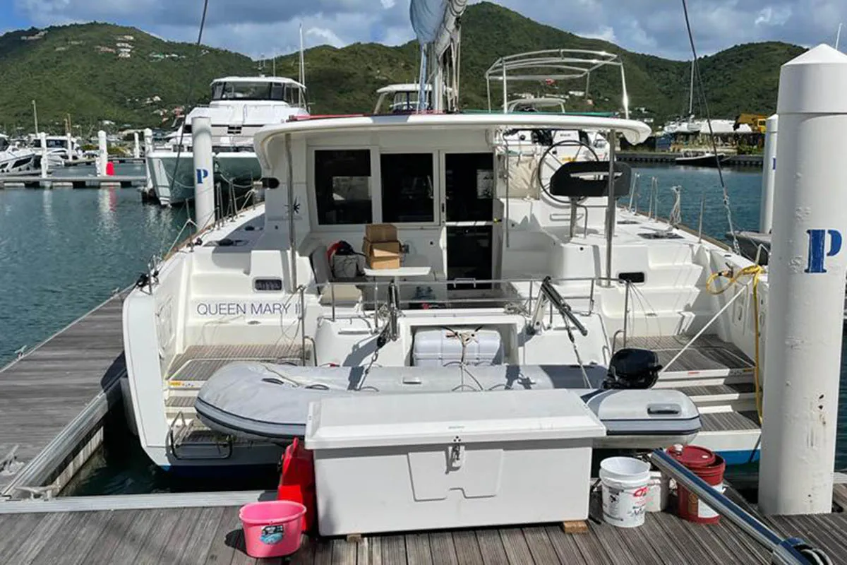 Queen Marry II, a Lagoon 40 catamaran at Road Town, British Virgin Islands