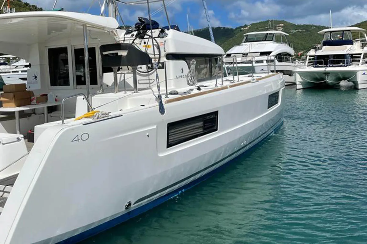 Queen Marry II, a Lagoon 40 catamaran at Road Town, British Virgin Islands