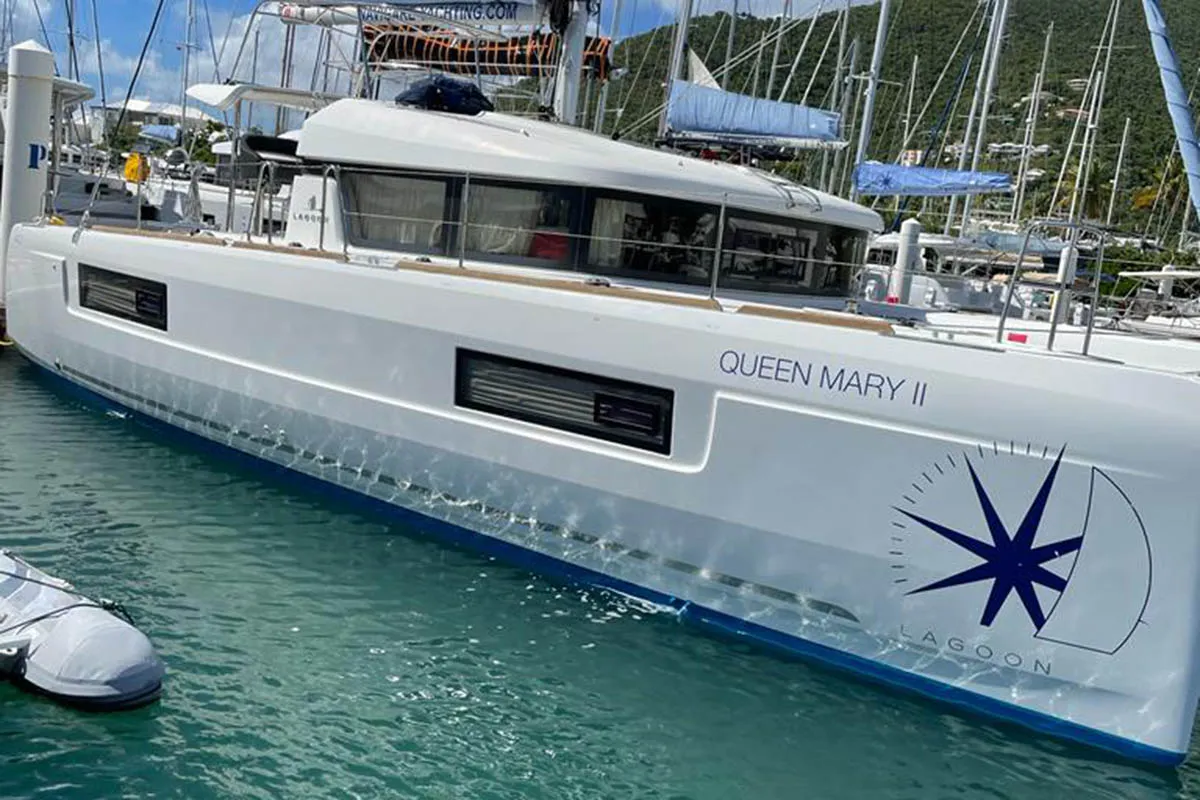 Queen Marry II, a Lagoon 40 catamaran at Road Town, British Virgin Islands