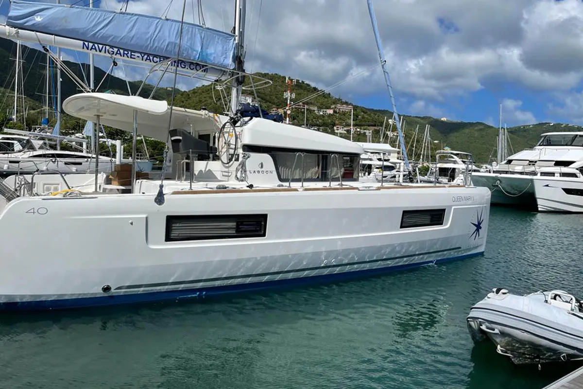 Queen Marry II, a Lagoon 40 catamaran at Road Town, British Virgin Islands