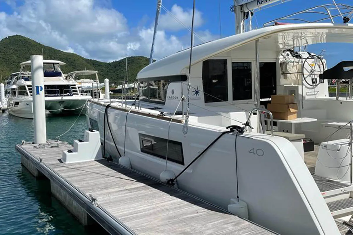 Queen Marry II, a Lagoon 40 catamaran at Road Town, British Virgin Islands