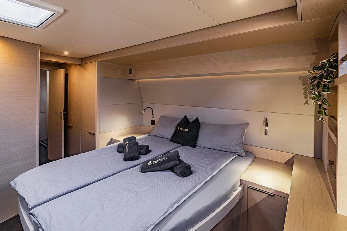 Cabin on TriWing Carida, a Lagoon 55 catamaran at Grad Kaštela, Croatia